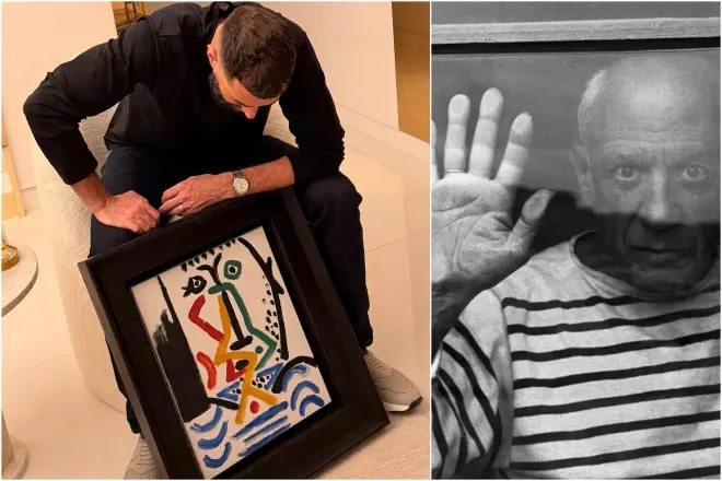 艺术迷！本泽马社媒晒毕加索肖像画，类似画作曾拍100万欧